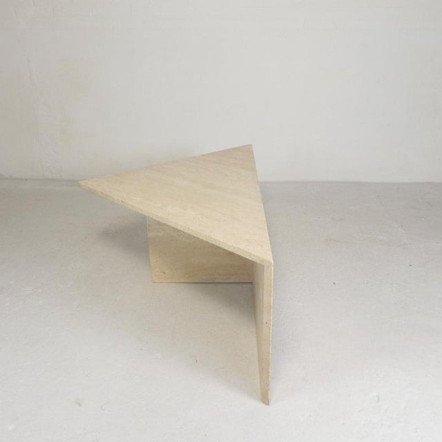 Mid-Century Travertine Coffee Table with Triangular Top, 1970s For Sale - Image 9 of 18