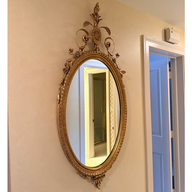 Adams Style Oval Wall Mirror For Sale In Washington DC - Image 6 of 9