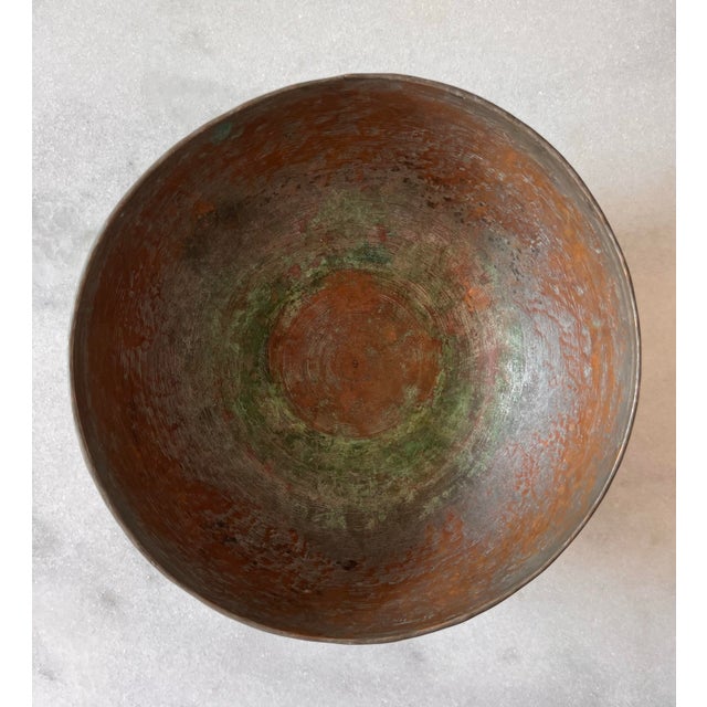 Copper Vintage Carved Copper Bowl For Sale - Image 8 of 10