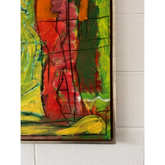 1990s Vintage Abstract Oil on Canvas Painting by Mexican Artist Alejandro Prieto For Sale - Image 5 of 10