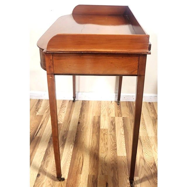 Late 19th Century Antique English Sheridan Inlaid Two Drawer Sideboard Server Table For Sale - Image 5 of 13