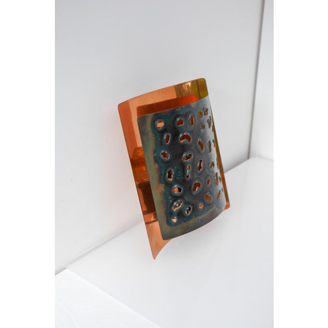 Vintage Brutalist Copper Wall Sconce from Boréns, 1960s For Sale - Image 5 of 15