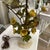 Yellow Vintage Metal Floral Toleware Lamp For Sale - Image 8 of 9