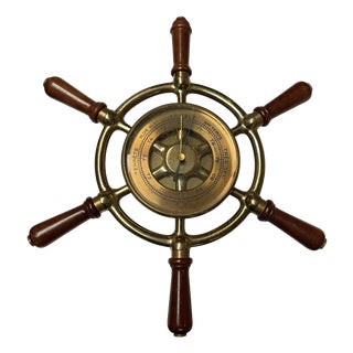 Bronze and Wood Compass from Hermès, 1970s For Sale