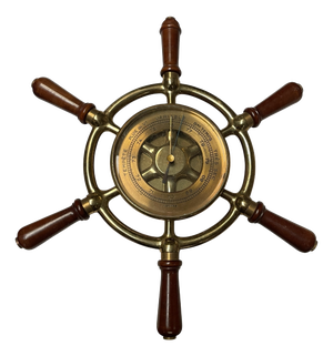 Bronze and Wood Compass from Hermès, 1970s