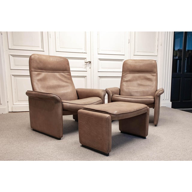 Lounge Chairs with Ottoman from de Sede, Switzerland, 1960s, Set of 3 For Sale - Image 16 of 16