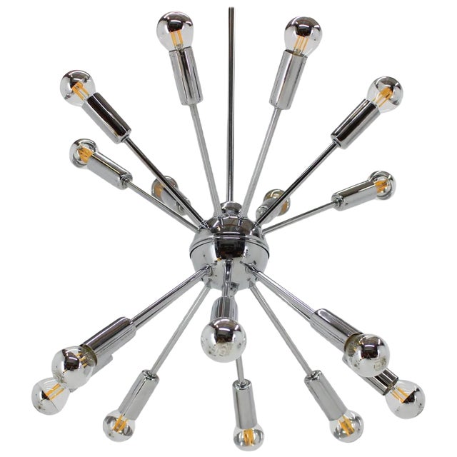 Space Age Sputnik Chrome Pendant Lamp, 1980s For Sale