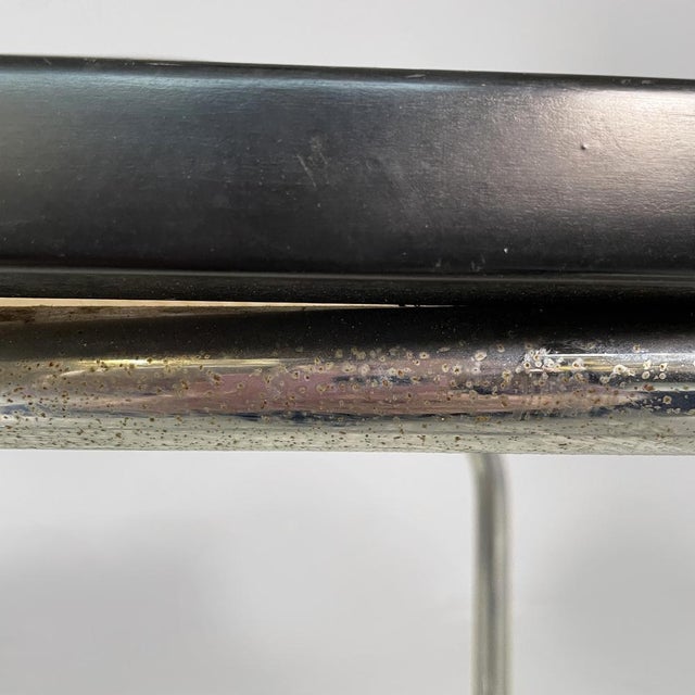 Mid-Century Modern Italian Chair with Armrest in Straw, Black Wood, and Steel, 1960s For Sale - Image 16 of 18