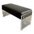 Vintage Lucite, Chrome & Black Leather Bench With Storage Compartment, 1970s For Sale
