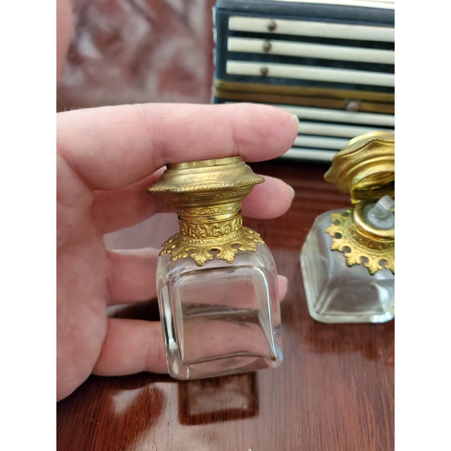 Black Early 19th Century Antique French Empire Perfume Bottle Casket Box For Sale - Image 8 of 8