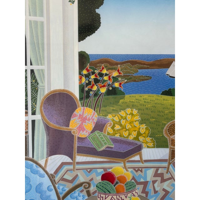 Art Deco Vintage Thomas McKnight Framed Architectural Serigraph Print, 1980s For Sale - Image 3 of 8