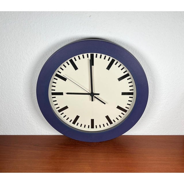 Vintage Italian Postmodern Wall Clock from Junghans, 1980s, in Very Good conditions. Designed 1980 to 1989 This piece has...