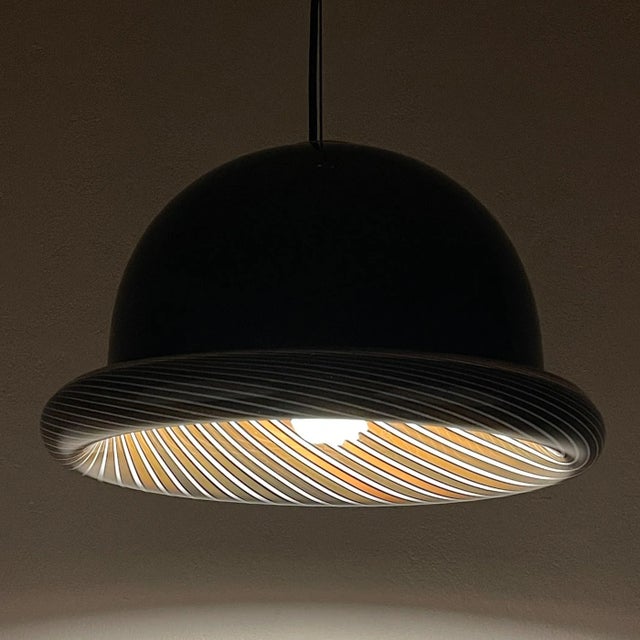 Vintage Italian Murano Black Pendant Lamp, 1960s For Sale - Image 17 of 18