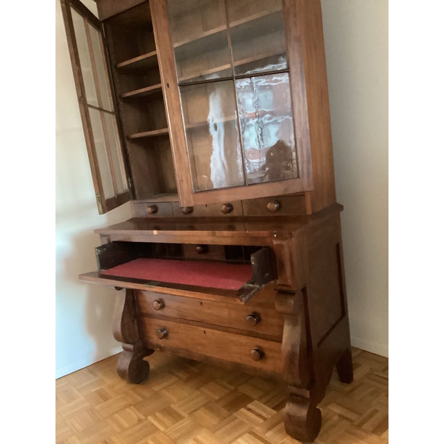 Antique Glass Door Hutch-Desk and Drawers For Sale - Image 11 of 11