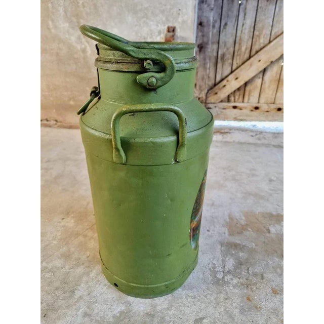 Metal Vintage Milk Churn with Lid in Steel For Sale - Image 7 of 11