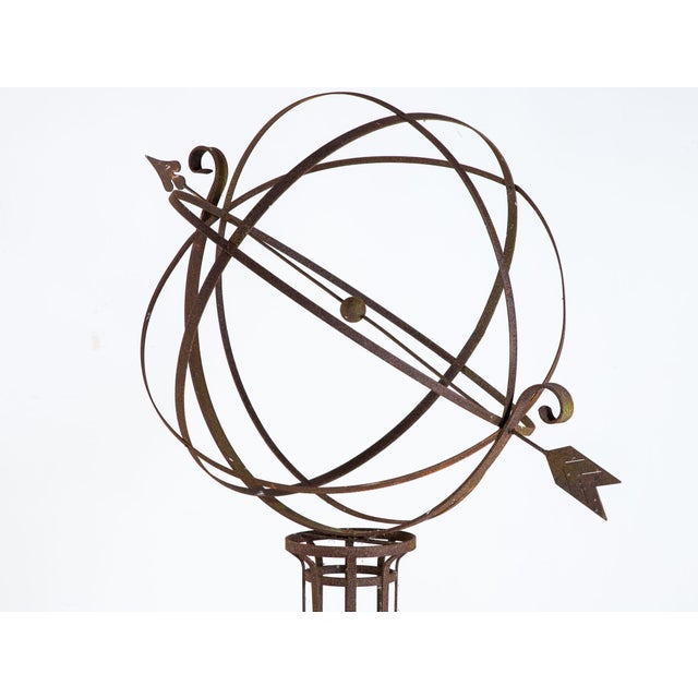 English Mid-20th Century Iron Armillary Sphere on Stand For Sale - Image 9 of 14