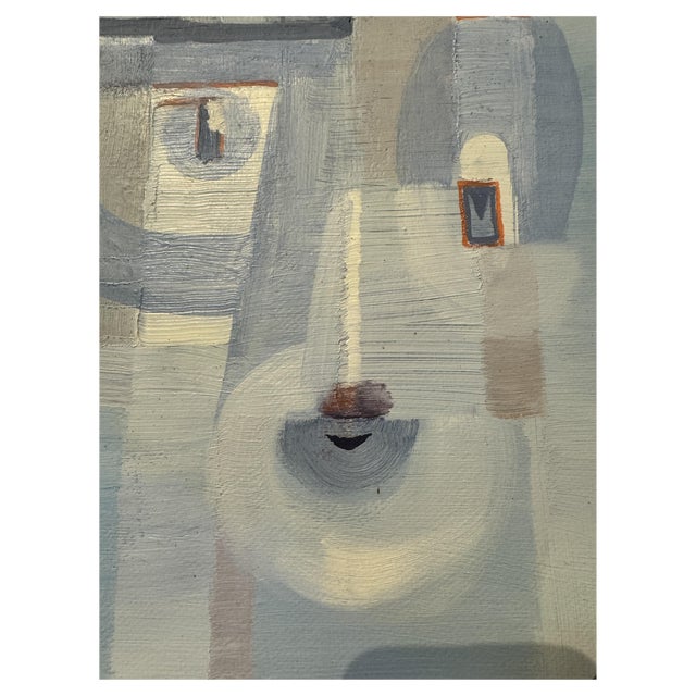 Jacques Lignier (1924-2010), Cubist Painting, Portrait, 1988, Oil on Panel For Sale