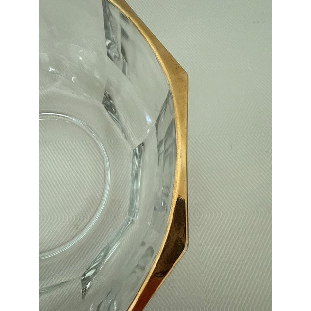 1970s Italian Faceted Crystal Serving Bowls With Gold Trim, Set of 2 For Sale In Raleigh - Image 6 of 7