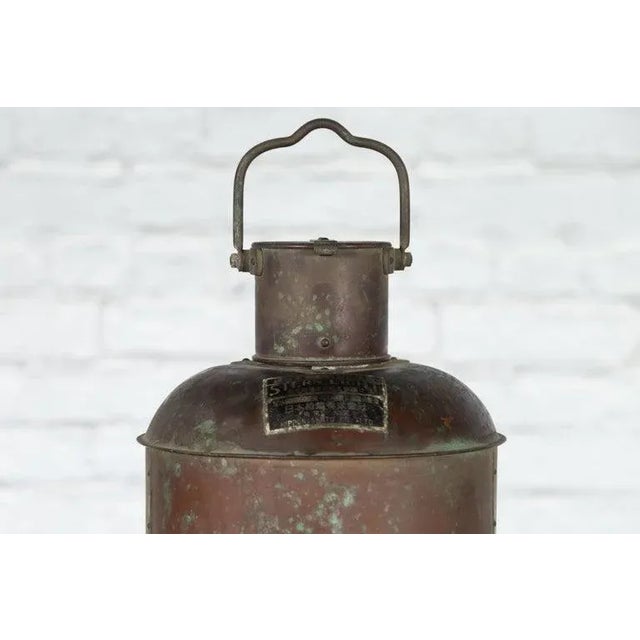 Mid 20th Century Vintage Nippon Sento Co, Ltd Japanese Ship's Navigation Stern Light For Sale - Image 5 of 12