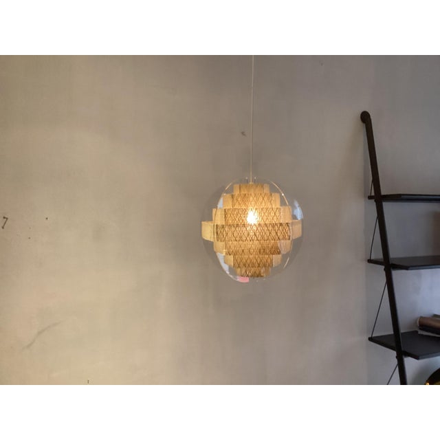 Goldenrod Vintage Acrylic Glass Pendant Light, 1980s For Sale - Image 8 of 8