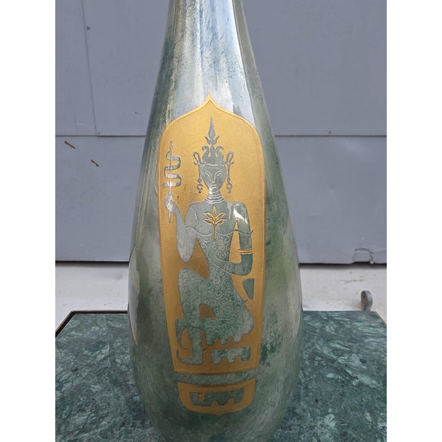 Finzi Porcelain Vase in Green, 1950s For Sale - Image 4 of 8