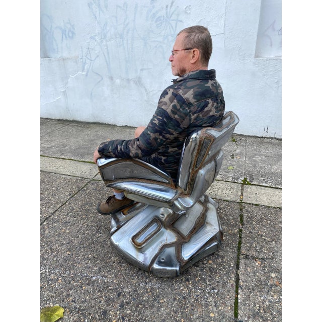 1970s Jason Seley Welded Swivel Bumper Chair For Sale - Image 4 of 12