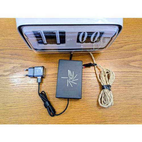 First Version Cream-colored Cifra 5 Flip Clock from Solari & C. Udine Italy, 1960s For Sale - Image 12 of 18