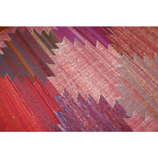 a one-of-a-kind cotton and wool Turkish Kilim handmade from the late 20th century Details rug no. 10706 size 12'" x 14'11"...