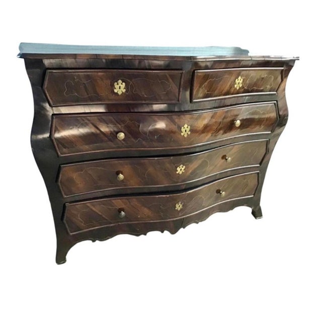 Brown Large 18th Century Italian Rosewood Rococo Commode For Sale - Image 8 of 11