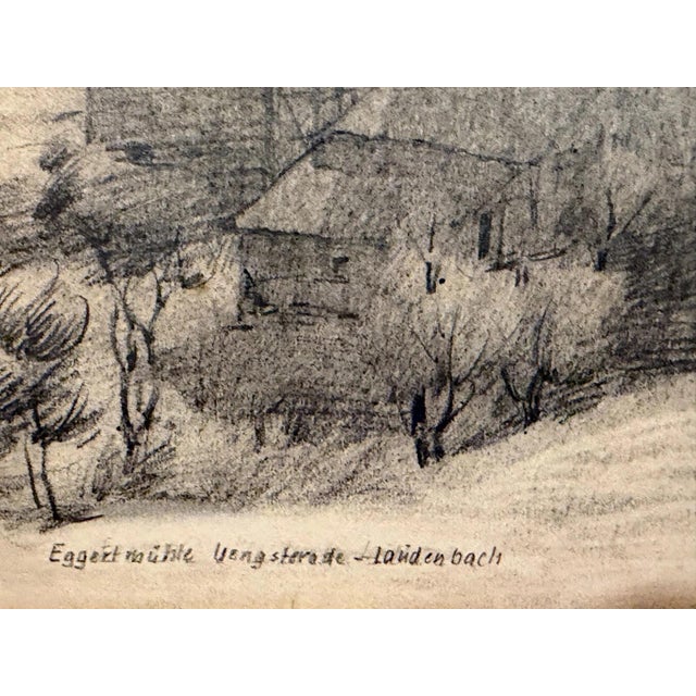 Modern Heinrich Pforr, Eggertmühle Landscape, Pencil on Paper For Sale - Image 3 of 12