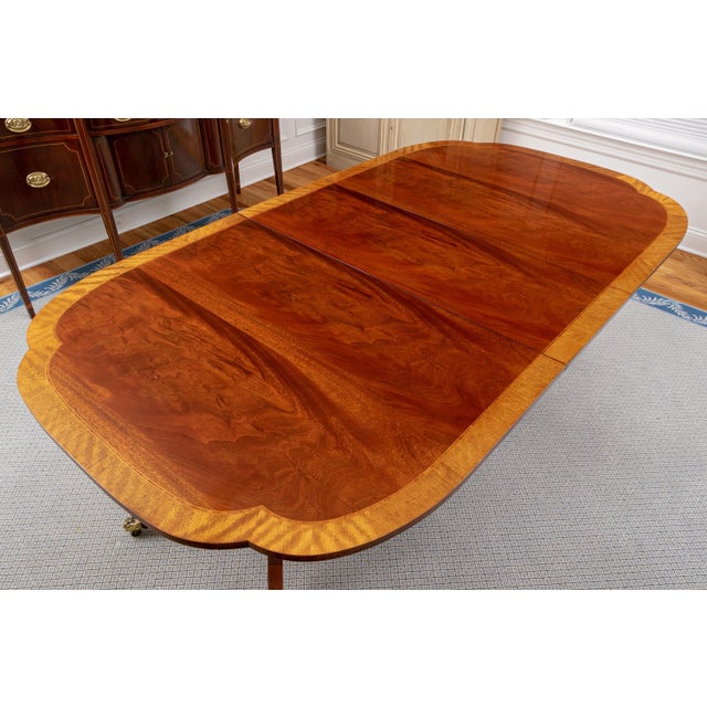Traditional Vintage Baker Double Pedestal Extension Dining Table For Sale - Image 3 of 12