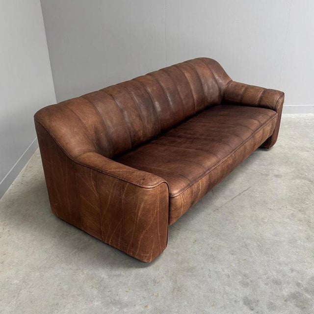 Textile Vintage DS44 Three-Seater Sofa with Hocker from de Sede, 1970s, Set of 2 For Sale - Image 7 of 18