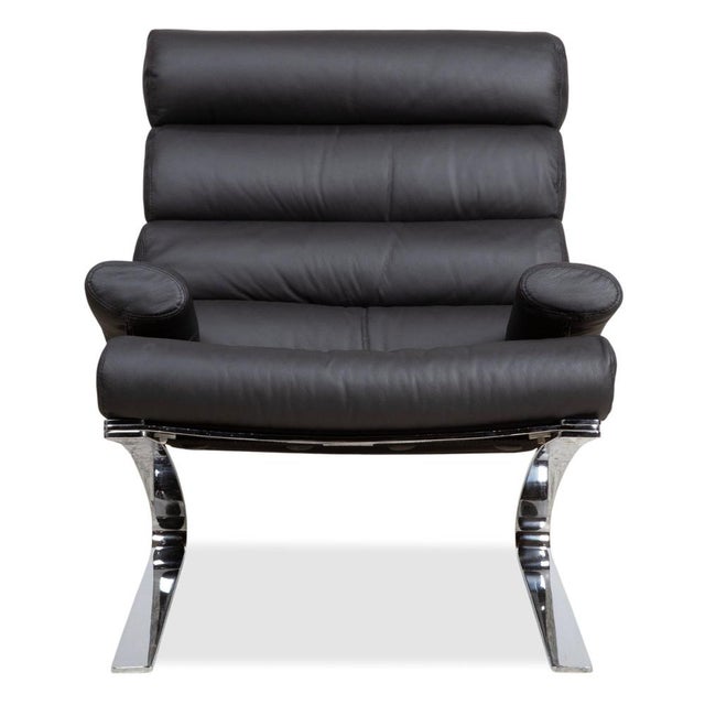 Set of Leather and Chrome Sinus Armchair and Ottoman from COR For Sale - Image 9 of 14