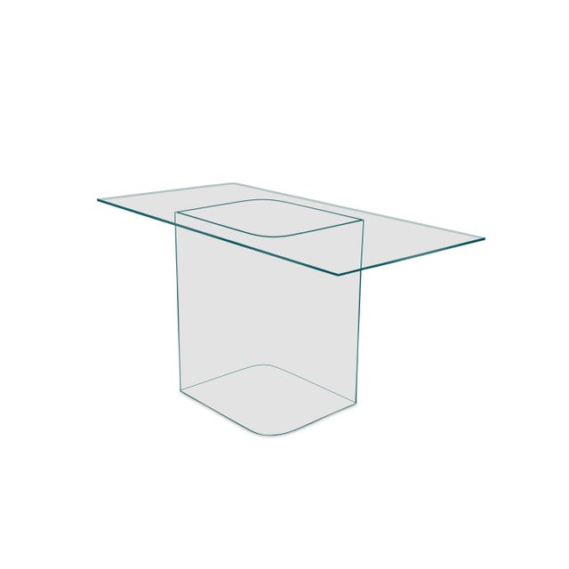 Modernist Clear Glass Dining Table, 1970s For Sale - Image 4 of 5