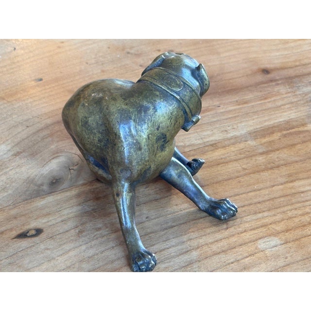 19th Century Austrian Bronze Bulldog Seated With Tongue Out For Sale - Image 6 of 6
