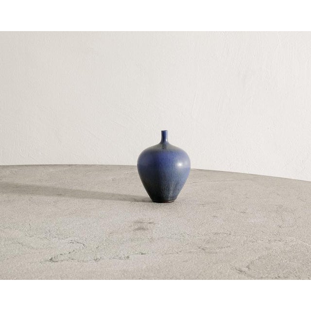 Swedish Blue Vase by Berndt Friberg for Gustavsberg, 1970s For Sale - Image 3 of 6