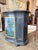 Italian Vintage Italian Hand Painted Curved Front Cabinet in Distressed Black For Sale - Image 3 of 10