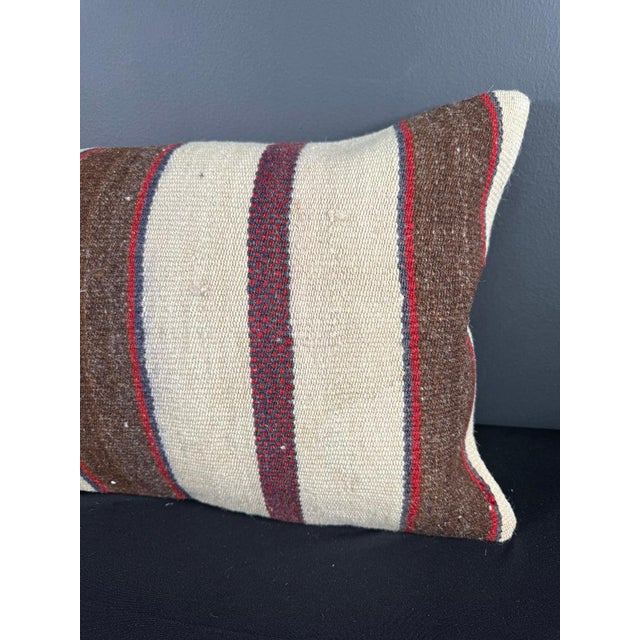 Turkish Hemp Pillow Cushion Natural Beige Brown Pillow Cushion Cover 16" x 24" For Sale - Image 4 of 4