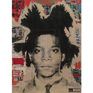 Basquiat Collage Painting by Dane Shue For Sale