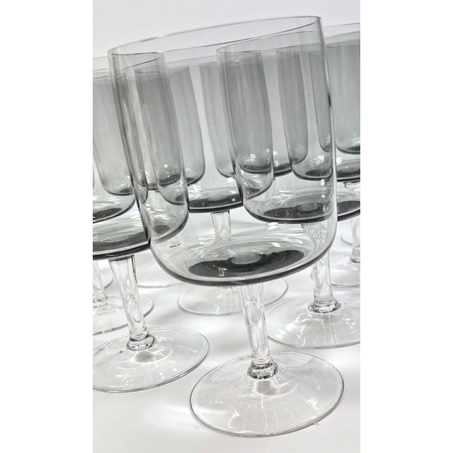 Mid-Century Modern Mid-Century Smoke Goblets- Set of 10 For Sale - Image 3 of 12