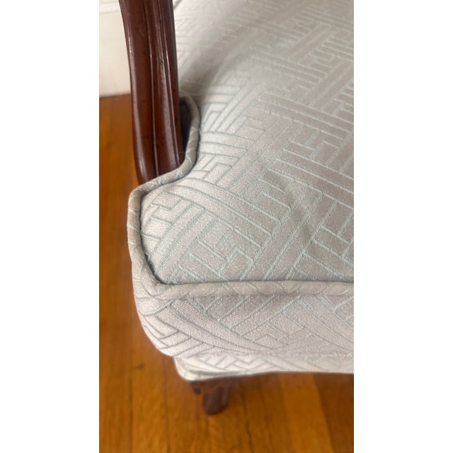 1990s Louis XV Style Carved Walnut Bergère Armchair With Cane Back, Boston Design Center For Sale - Image 9 of 17