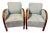 Pair of French Art Deco Mahogany Club Chairs For Sale