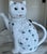 1970’s Blue & Green Accent Lucky Cat Motif Tea Pot For Sale - Image 10 of 13