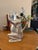 Authentic stamped and in good condition Aluminum Arthur Court 1979 frog pitcher with intact jade eyes