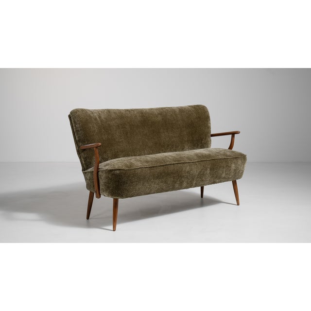 1940s Danish Upholstered Sofa, Antique, Denmark, Circa 1940 For Sale - Image 5 of 13