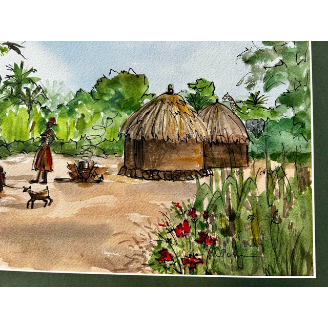 Not Yet Made - Made To Order Giclee Print of “South Sudan Village” Watercolor Painting For Sale - Image 5 of 6