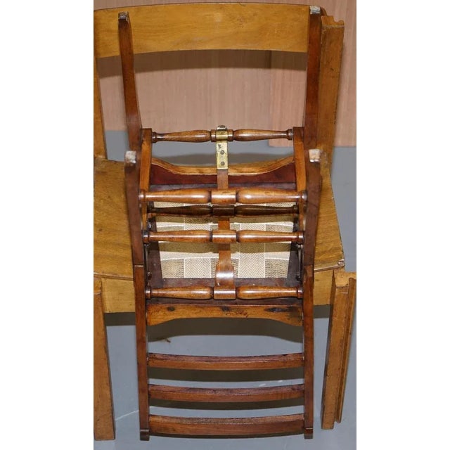 Solid Fruitwood Brass Fitting Military Campaign Folding Chair, 1890s For Sale - Image 17 of 18