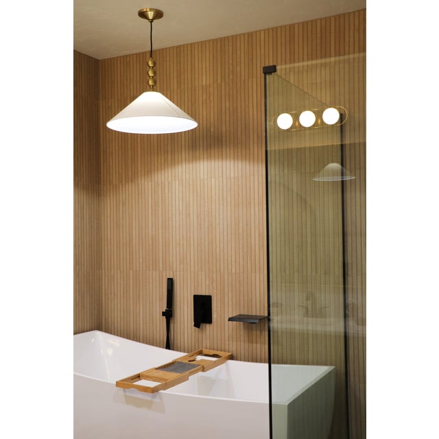 Contemporary Mitzi Sang 20 in. 1 Light Pendant in Aged Brass Finish For Sale - Image 3 of 13