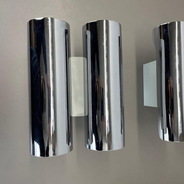 Modern German Space Age Chromed Wall Lights, 1970s, Set of 2 For Sale - Image 3 of 18
