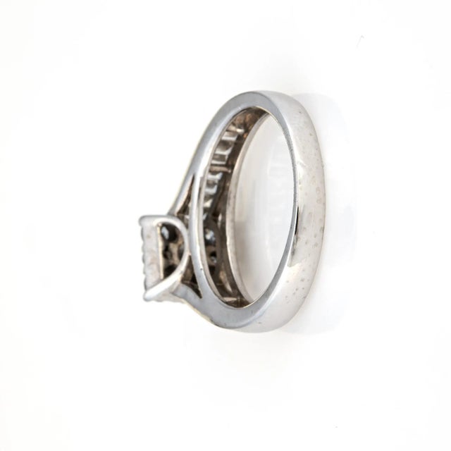 Early 21st Century 1ct Diamond Square Cluster 14k White Gold Engagement Ring Size 7 For Sale - Image 5 of 7